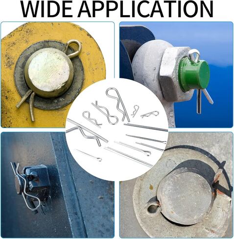 210 Pcs Cotter Pins Assortment Kit, Stainless Steel R Clips Spring Retaining Clips, Including R Cotter Pins and Hairpin Pins Fastener Set, 12 Sizes, for Hitch Pin Lock Systems in Kuwait