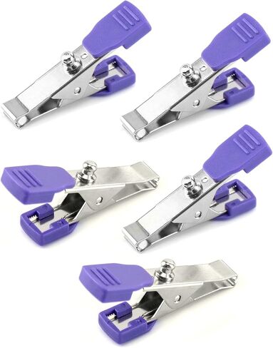 QWORK مشبك القطب الكهربائي البيطري، 5 حزم عالمية دقيقة EKG/ECG مشبك الأطراف متعدد الوظائف محولات المشبك لعلامات التبويب استراحة القطب الكهربائي، المفاجئة قرصة إبرة الموز in Kuwait