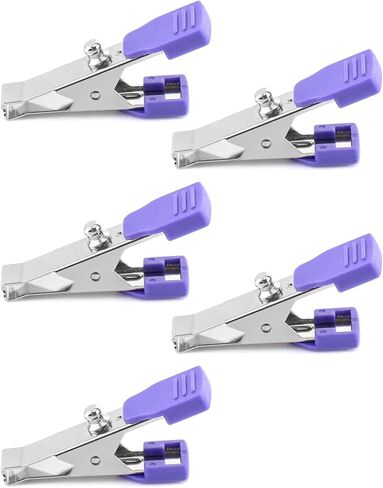 QWORK مشبك القطب الكهربائي البيطري، 5 حزم عالمية دقيقة EKG/ECG مشبك الأطراف متعدد الوظائف محولات المشبك لعلامات التبويب استراحة القطب الكهربائي، المفاجئة قرصة إبرة الموز in Kuwait