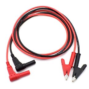 14 Gauge Multimeter Test Leads Right Angle Banana Plug to Alligator Clip Heavy Duty Silicone Wire for Electrical Testing 6 Feet
