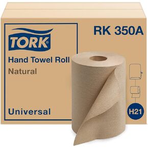 Tork Hand Towel Roll Natural H80, Universal, 100% Recycled Fiber, 6 Rolls x 800 ft, 8031300