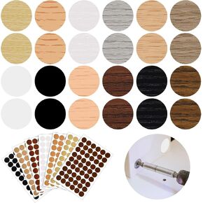 648 Pieces Adhesive Screw Stickers Screw Hole Covers Hole Stickers PVC Cover Caps 12 Colors Waterproof Wood Textured Cover for Wall Cabinets Desk Screws Furniture Repairing (Classic Style) in Saudi Arabia