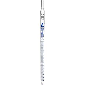 Serological Pipette, 25ml - Class B, Tolerance ±0.200ml - Blue Graduations - Color Code, White - Calibrated for Delivery to Jet - Borosilicate Glass - Eisco Labs in Kuwait