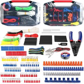 WORKPRO 582-piece Crimp Terminals, Wire Connectors, Heat Shrink Tube, Electrical Repair Kit with Wire Cutter Stripper