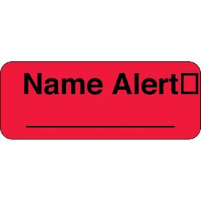PDC Healthcare 59702053 Paper Label, Fluorescent Red Label with Black Text, "Permanent Name Alert", 2.25" Width x 0.875" Length (Roll of 1000) in Saudi Arabia