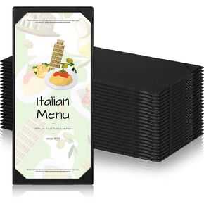 20 Pcs Menu Holder Single Panel Restaurant Menu Covers Single Page Menu Cover Holders with Angled Corners, Black, 4.25" x 11" in Saudi Arabia