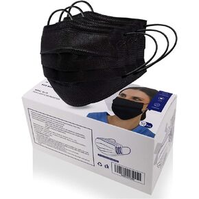 50 قطعة للاستعمال مرة واحدة من قناع الوجه غير المنسوج، أقنعة صحية محمية (لون أسود) in Kuwait