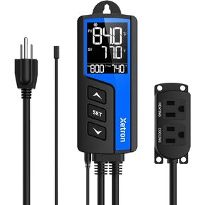 Temperature Controller Digital with Cooling Heating Pre-Wired Outlet On-Off Thermostat Controller for Freezer Fan Aquarium Reptile Homebrew 110V 10A -40~230°F, STC1000Pro NotWIFI in Kuwait