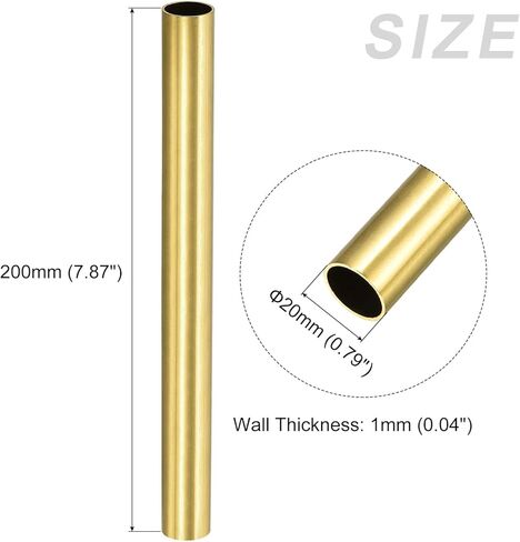 أنبوب نحاسي METALLIXITY (20 مم OD × 1 مم جدار T × 200 مم طول)، أنابيب مستقيمة - للتأثيث المنزلي، والآلات، والحرف اليدوية in Kuwait