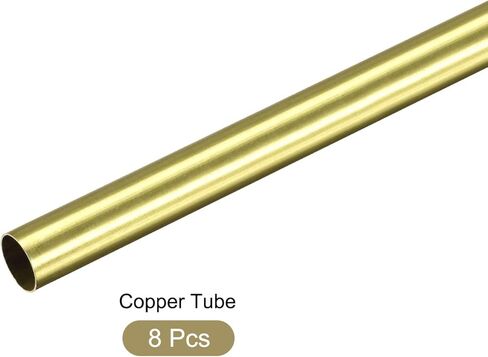 أنبوب نحاسي METALLIXITY (6.5 مم OD × 0.2 مم جدار T × 300 مم طول) 8 قطع، أنابيب مستقيمة - للتأثيث المنزلي، والآلات، والحرف اليدوية اليدوية in Kuwait