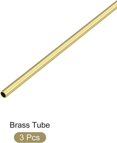 METALLIXITY Brass Tube (3mm OD x 0.2mm Wall T x 300mm L) 3Pcs, Straight Tubing - for Home Furnishing, Machinery, DIY Handicraft in Saudi Arabia