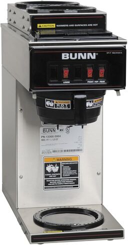BUNN 13300.0004 VP17-3SS2U ماكينة صنع القهوة التجارية مع جهاز تدفئة سفلي واثنين من السخانات العلوية، من الفولاذ المقاوم للصدأ in Saudi Arabia