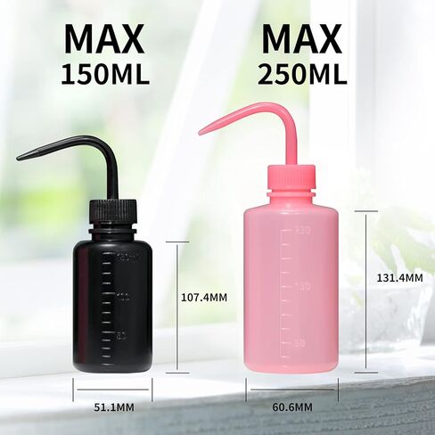 3 عبوات من زجاجات غسيل الوشم، 150 مل 250 مل 500 مل زجاجات مياه سقي عصاري، أدوات سقي شطف آمنة، ضغط بلاستيكي للمختبر الطبي، رش الري (أبيض، أسود، وردي) in Kuwait