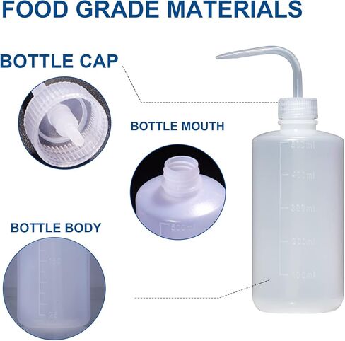 3 عبوات من زجاجات غسيل الوشم، 150 مل 250 مل 500 مل زجاجات مياه سقي عصاري، أدوات سقي شطف آمنة، ضغط بلاستيكي للمختبر الطبي، رش الري (أبيض، أسود، وردي) in Kuwait