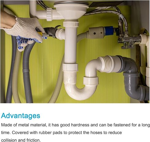 مشابك خرطوم قابلة للتعديل من ميتاليكسيتي (12 مم - 20 مم/0.47 بوصة - 0.8 بوصة) 10 قطع، مشبك معدني - لتثبيت أنبوب أنبوب الحديقة المنزلية in Kuwait