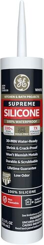 مانع تسرب سيليكون للمطبخ والحمام من جي اي سوبريم، ابيض، 10.1 اونصة، 6، خرطوشة in Kuwait