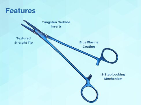 حامل إبرة Mayo Hegar مقاس 7 بوصات سائق إبرة جراحية مع إدراجات بلازما زرقاء من كربيد التنجستن من ARTMAN INSTRUMENTS in Kuwait