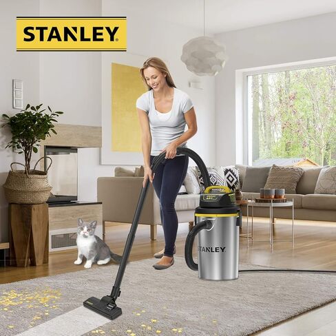 Stanley Wet/Dry Hanging Vacuum, 4.5 Gallon, 4 Horsepower, Stainless Steel Tank in Saudi Arabia