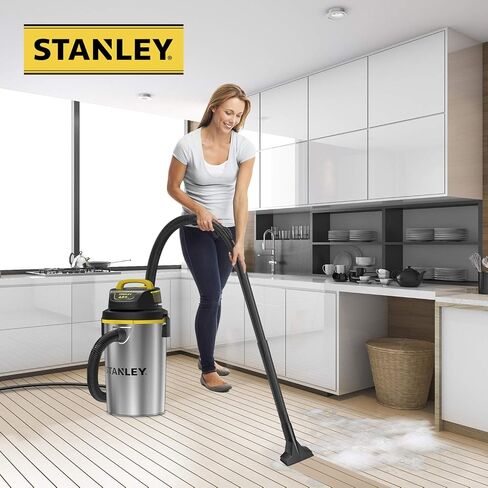 Stanley Wet/Dry Hanging Vacuum, 4.5 Gallon, 4 Horsepower, Stainless Steel Tank in Saudi Arabia