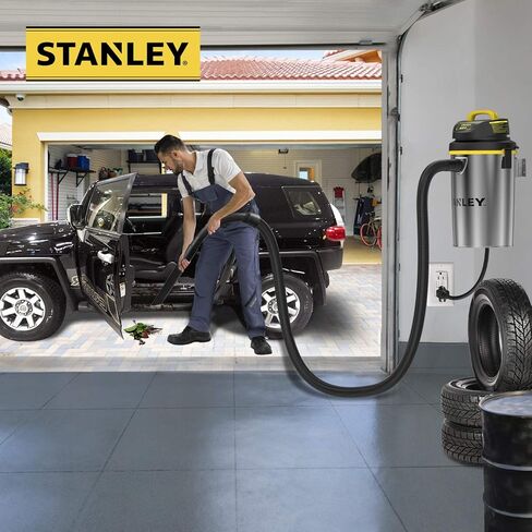 Stanley Wet/Dry Hanging Vacuum, 4.5 Gallon, 4 Horsepower, Stainless Steel Tank in Saudi Arabia