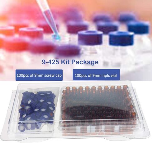 قارورة ALWSCI 2 مل HPLC 9 مم، قارورة عينة تلقائية كهرمانية، قارورة عينة من زجاج البوروسيلي مع التخرج، قارورة لولبية من النوع 9-425، غطاء لولبي أزرق مع فتحة، PTFE أبيض وحاجز سيليكون أحمر، 100 عبوة in Kuwait