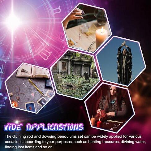 4 قطع من قضبان التغطيس النحاسية ومجموعة بندول التغطيس تتضمن قضبان التغطيس الخارقة للطبيعة القابلة للسحب مع مقبض نحاسي و2 بندول التغطيس لصيد الكنز والمياه الإلهية والعثور على العناصر in Kuwait