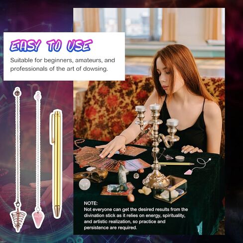 4 قطع من قضبان التغطيس النحاسية ومجموعة بندول التغطيس تتضمن قضبان التغطيس الخارقة للطبيعة القابلة للسحب مع مقبض نحاسي و2 بندول التغطيس لصيد الكنز والمياه الإلهية والعثور على العناصر in Kuwait