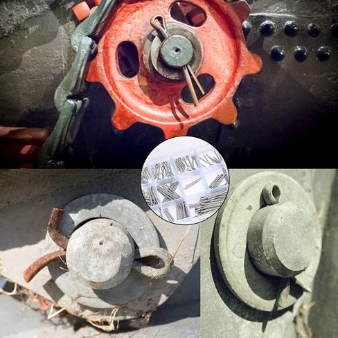 مجموعة متنوعة من دبابيس كوتر، 150 قطعة من دبابيس كوتر المصنوعة من الفولاذ المقاوم للصدأ، دبابيس مقسمة، مجموعة تثبيت مفاتيح بمشبك دبوس كوتر للسيارات والسيارات والشاحنات وجزازة العشب ودبابيس وصلة المقطورة in Kuwait