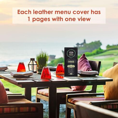 20 Pcs Menu Holder Single Panel Restaurant Menu Covers Single Page Menu Cover Holders with Angled Corners, Black, 4.25" x 11" in Saudi Arabia