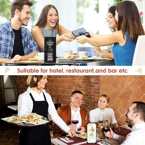 20 Pcs Menu Holder Single Panel Restaurant Menu Covers Single Page Menu Cover Holders with Angled Corners, Black, 4.25" x 11" in Saudi Arabia