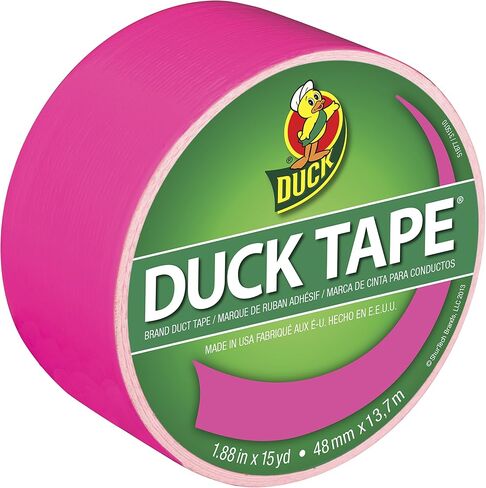 شريط لاصق ملون 1265016 من Duck Brand، وردي نيون، 1.88 بوصة × 15 ياردة، لفة واحدة in Kuwait