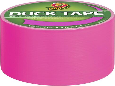 شريط لاصق ملون 1265016 من Duck Brand، وردي نيون، 1.88 بوصة × 15 ياردة، لفة واحدة in Kuwait