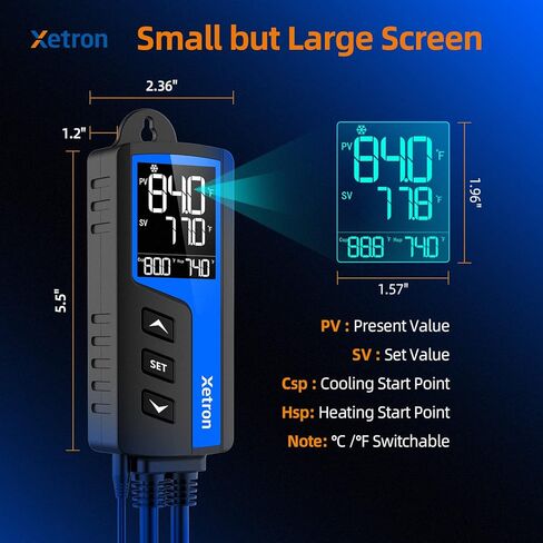 وحدة تحكم في درجة الحرارة والرطوبة من زيترون 110 فولت 10 أمبير، وحدة تحكم ترموستات رقمية للرطوبة، مخرج سلكي مسبقًا لسخان الزواحف وتخمير بذور المروحة، STC-1000ProTH NotWIFI in Kuwait