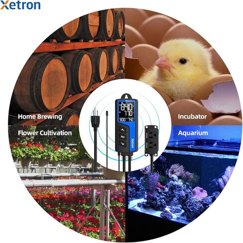 وحدة تحكم في درجة الحرارة والرطوبة من زيترون 110 فولت 10 أمبير، وحدة تحكم ترموستات رقمية للرطوبة، مخرج سلكي مسبقًا لسخان الزواحف وتخمير بذور المروحة، STC-1000ProTH NotWIFI in Kuwait