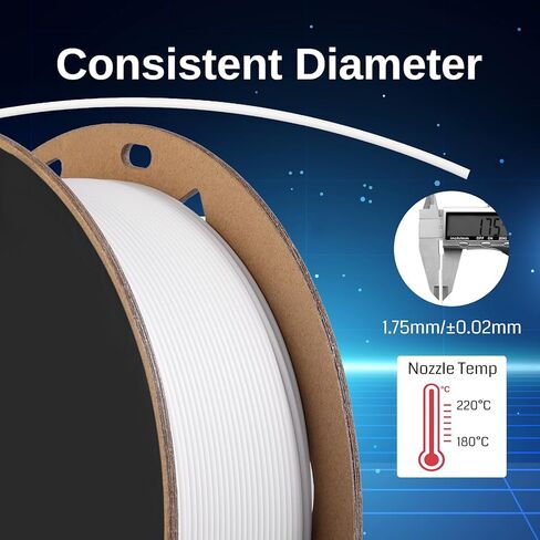 SainSmart خيوط PLA-Lite عالية السرعة 1.75 مم، خيوط طابعة ثلاثية الأبعاد عالية التدفق، بكرة 2.2 رطل (1 كجم)، دقة الأبعاد +/- 0.03 مم، أسود in Saudi Arabia
