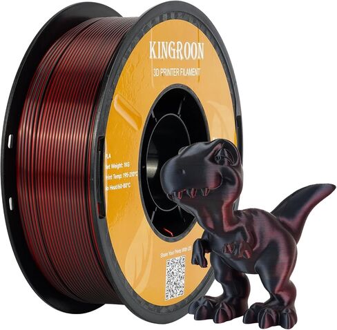 Kingroon PLA 3D Printer Filament, 10 Rolls, Triple Color Silk PLA Filament, Dimensional Accuracy +/- 0.03 mm, 10kg Spool(22lbs), 1.75 mm, Red Blue Green in Saudi Arabia