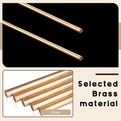 Wokape 2 Pieces High Quality Brass Solid Round Rod Lathe Bar Stock, 1/4 Inch in Diameter 14 Inches in Length in Kuwait