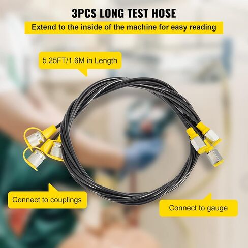 VEVOR Hydraulic Pressure Test Kit, 25/40/60Mpa/11Couplings, Excavator Parts Hydraulic Tester Coupling Hydraulic Pressure Gauge Kit for Excavator Construction Machinery in Saudi Arabia