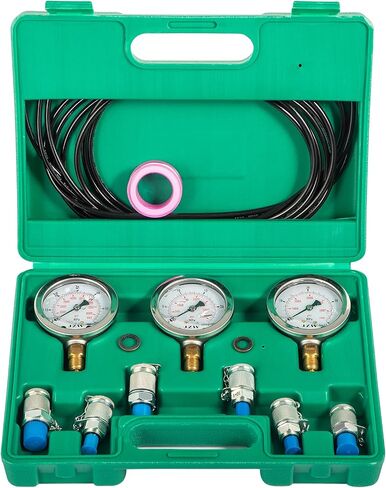 VEVOR Hydraulic Pressure Test Kit, 25/40/60Mpa/11Couplings, Excavator Parts Hydraulic Tester Coupling Hydraulic Pressure Gauge Kit for Excavator Construction Machinery in Saudi Arabia