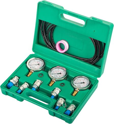 VEVOR Hydraulic Pressure Test Kit, 25/40/60Mpa/11Couplings, Excavator Parts Hydraulic Tester Coupling Hydraulic Pressure Gauge Kit for Excavator Construction Machinery in Saudi Arabia