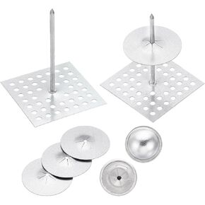YOKIVE 100 Set Insulation Pins, Self Locking Washers Round | Insulation Hangers, Great for Gypsum, Board, Wall, Floor, and Ceiling Insulation(5cm x 5cm) in Saudi Arabia