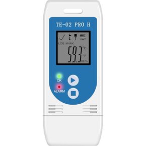Aprvtio TE-02PRO-H Temperature Humidity Data Logger, Multi-Use USB Temperature Recorder with 32000 Readings Vaccine Fridge Auto PDF & CSV Reports, LED Alert Indicator, Calibration Certified in Kuwait