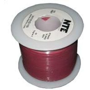 NTE Electronics WHS18-02-100 سلك ربط، صلب، نوع 18 مقياس، طول 100 بوصة، 300 فولت، أحمر in Kuwait
