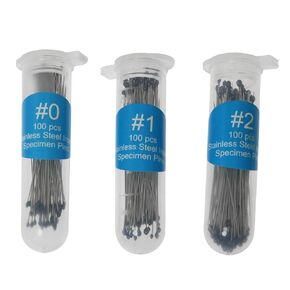 SQXBK دبوس الحشرات 300 قطعة 3 أحجام إبر عينة التركيب من الفولاذ المقاوم للصدأ مع قنينة تخزين بلاستيكية صلبة آمنة مقاس 0 1 2 دبابيس علم الحشرات in Kuwait