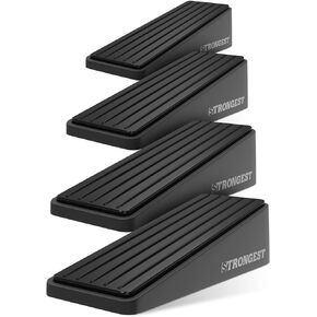 Strongest Home 1-Pack XL Heavy Duty Door Stoppers for Bottom of Door - Durable Door Stop Wedge with Superior Grip, X-Large Rubber Door Stopper Wedge for Large Gaps & Any Surface, 5-Inch Long, Chrome