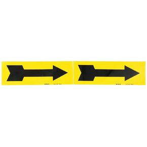 Brady 76507 2-1/4" Height, 7" Width, B-946 High Performance Vinyl, Black On Yellow Color Self-Sticking Vinyl Arrow For 3" To 6" Maximum Outside Pipe Diameter in Saudi Arabia