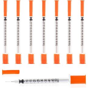 U-100 Syringe with Needle, 30G 1/2cc 5/16 Inch (8mm) Syringe, Individually Wrapped, Pack of 20 in Saudi Arabia