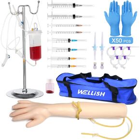 WELLiSH IV Practice Arm Infusion Model, Venipuncture Training Model Phlebotomy Practice Kit Injection Blood Drawing Model in Saudi Arabia