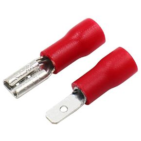Baomain Red Female/Male Insulated Spade Wire Connector Electrical Crimp Terminal 22-16 AWG 2.8 x 0.5mm Pack of 100 in Saudi Arabia