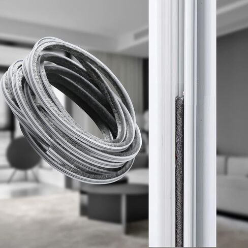 16 Ft Feet 5m (196 Inch) Brush Weather Stripping,Card-Slot Seal Strip Pile Weatherstrip Door Sweep Brush for Door Window (5mm x 6mm (3/16 1/4 Inch), Gray) in Kuwait